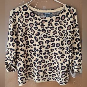Tahari Animal Print Knit Top